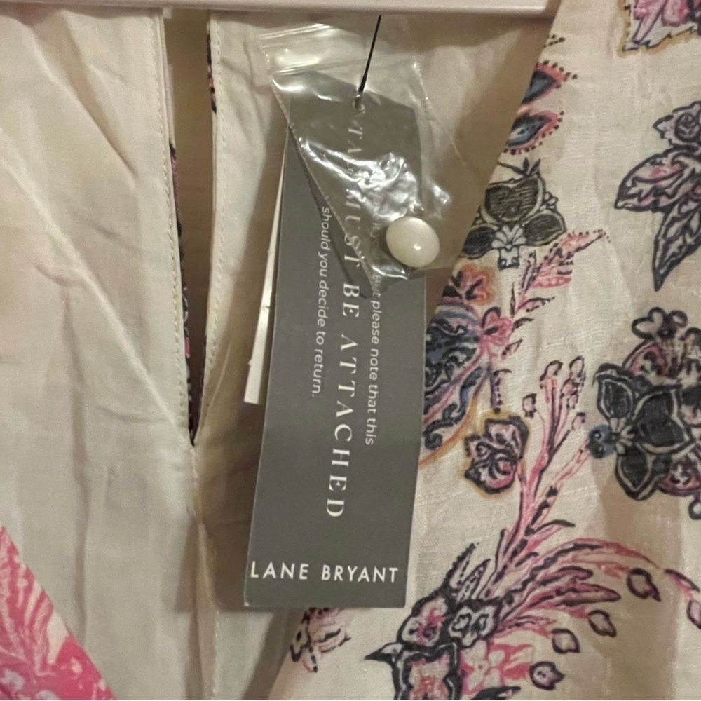 NWT Lane Bryant Cap Flutter Sleeve Surplice Tiered Print Maxi Dress Size 22 - Picture 13 of 13